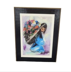 Etorre DeGrazia Beautiful Burden Laminated Print on Wood Frame